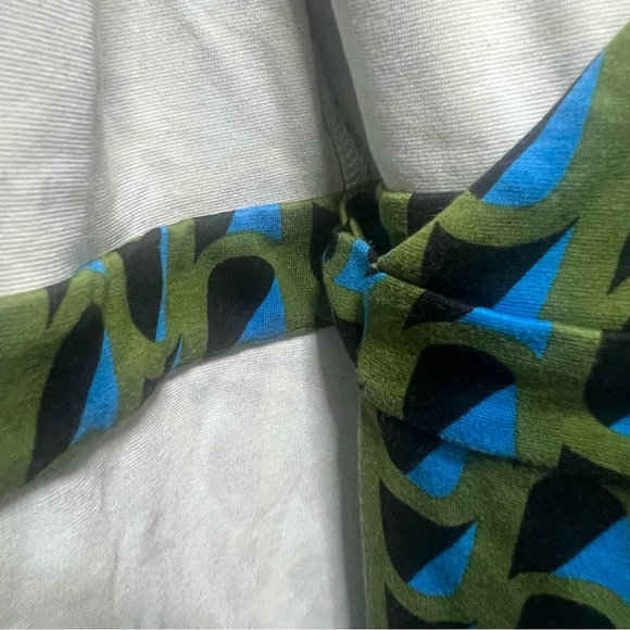 Diane von Furstenberg Gala Green/Turquoise Abstract Geometric Print Wrap Dress - Picture 4 of 5